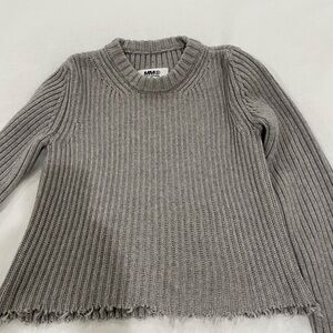 MM6 Maison Martin Margiela Women's Distressed Chunky Jumper-Gray